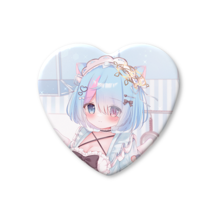 ハート缶バッジ - 57 × 52.5mm