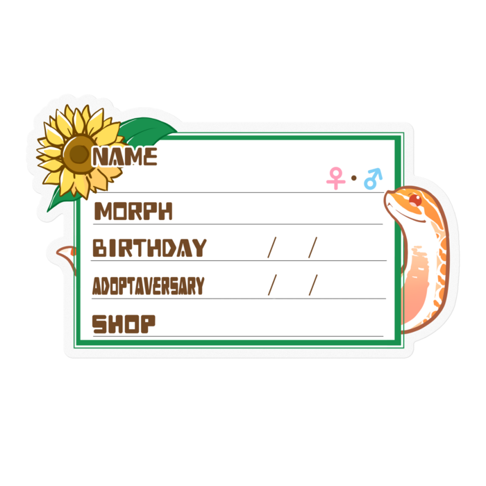 【🐍お名前ステッカー】シシバナ(アルビノ) ‐ひまわり(英語)