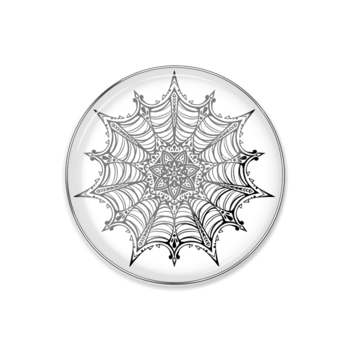 スパイダーウェブタトゥーピンバッジ - 丸形25mm