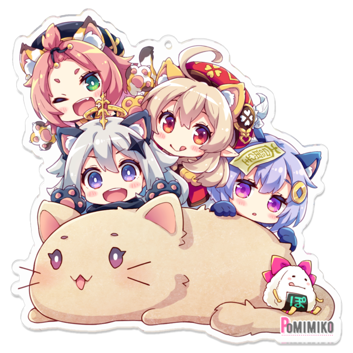 猫耳原神キーホルダー ｺｰﾃｨﾝｸﾞver ぽみみ子のお店 Booth