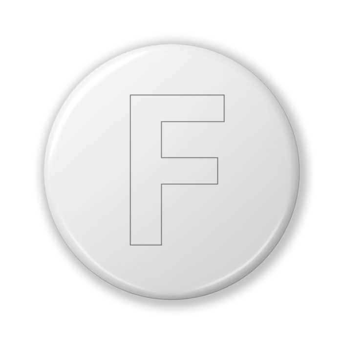 【F(エフ)】〈ホワイト〉缶バッジ- 32mm