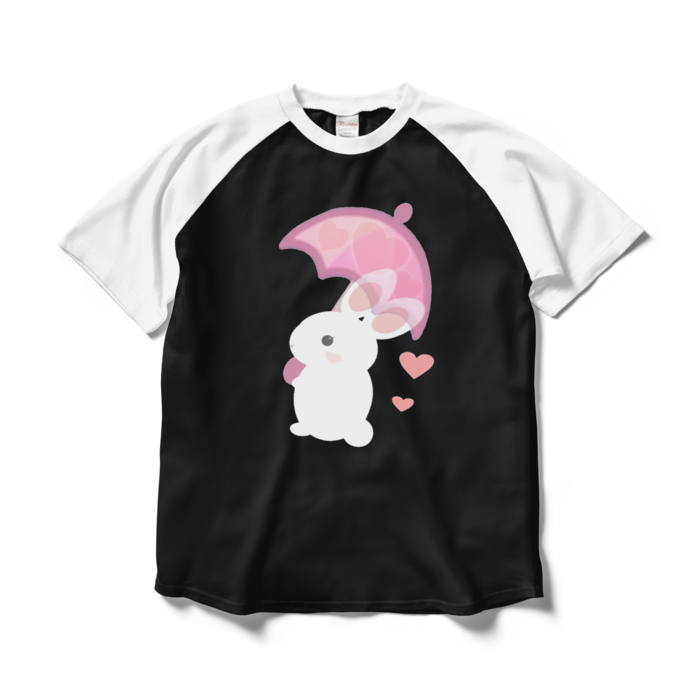 ラグランTシャツ - L - ブラック×ホワイト