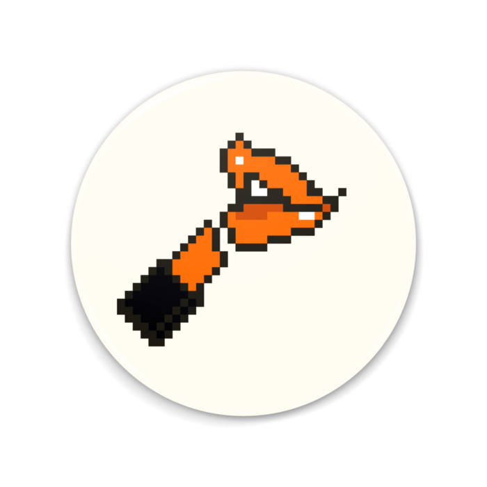 「あなたのリップカラーは何色？」（オレンジ色）缶ミラー - 75mm