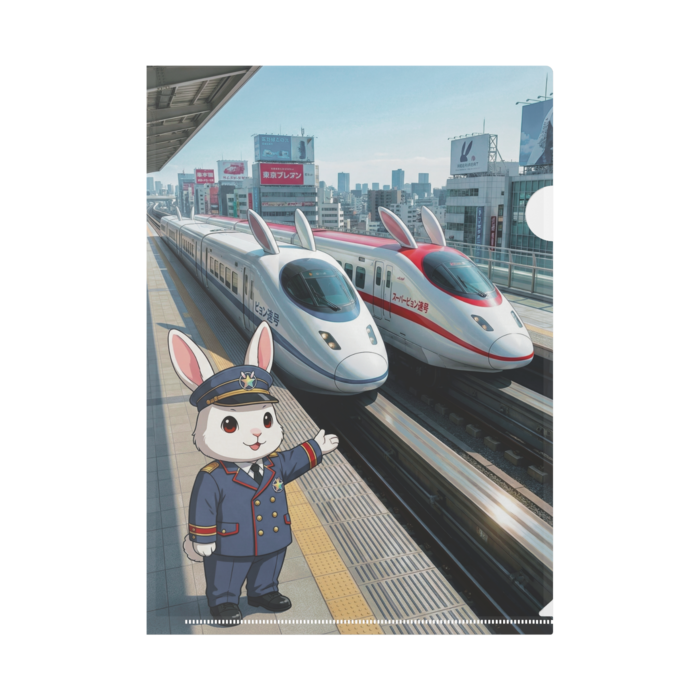 クリアファイル ｰ ぴょん速くんとぴょん速号 集合