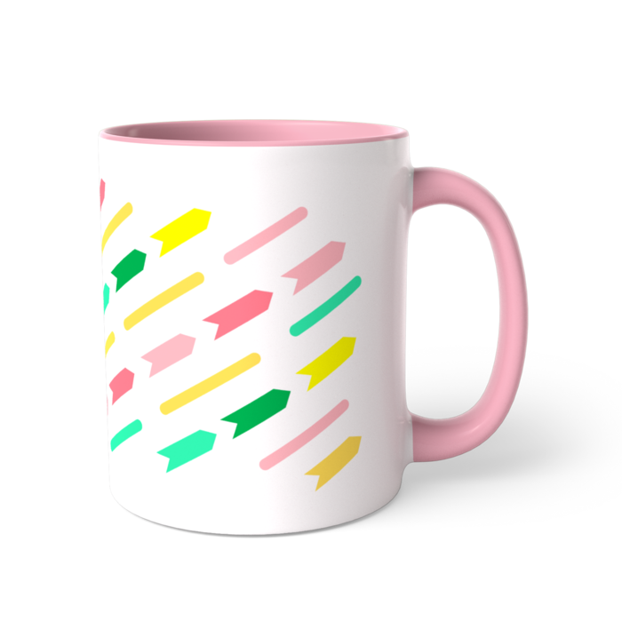 ツートンカラーマグカップ - 直径 8.2cm / 高さ 9.5cm(ピンク)
