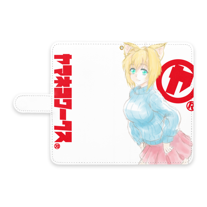 手帳型Androidケース - L - ストラップ穴 あり