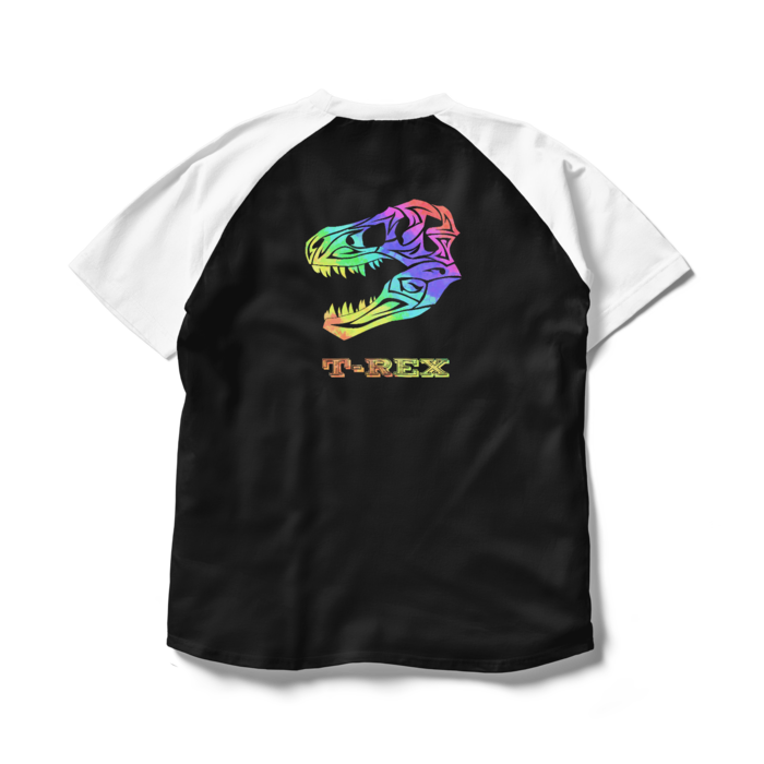 ラグランTシャツ - L - ブラック×ホワイト