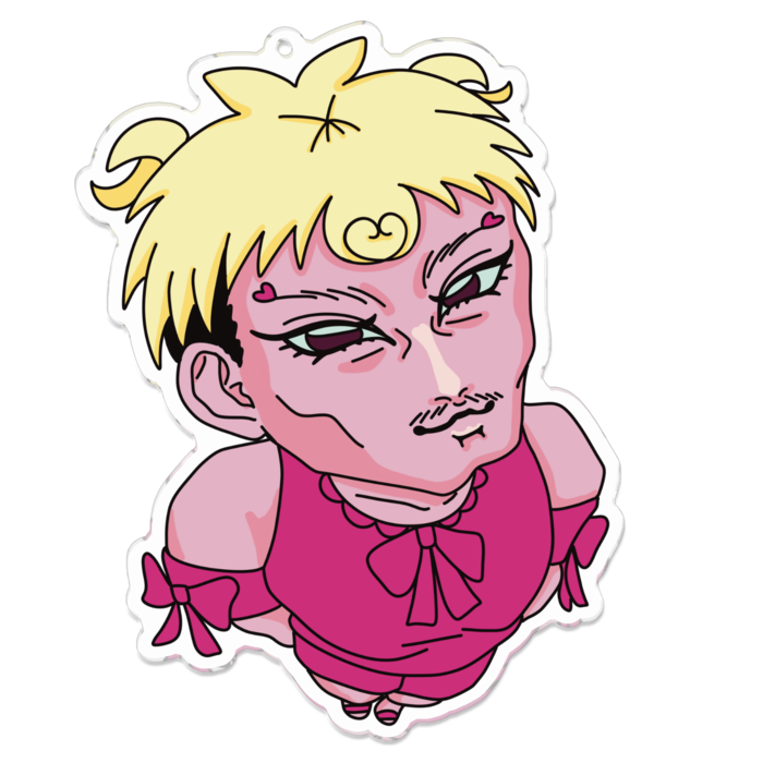 【ぴんくちゃん】アクリルキーホルダー - 100 x 100 (mm)