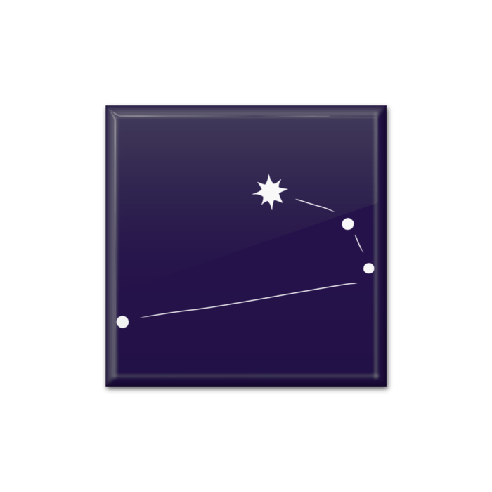 牡羊座缶バッジ - 四角形40mm