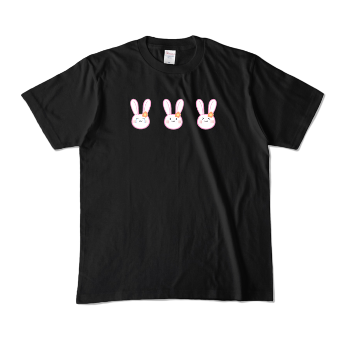 ぽこうさぎTシャツM（ブラック）