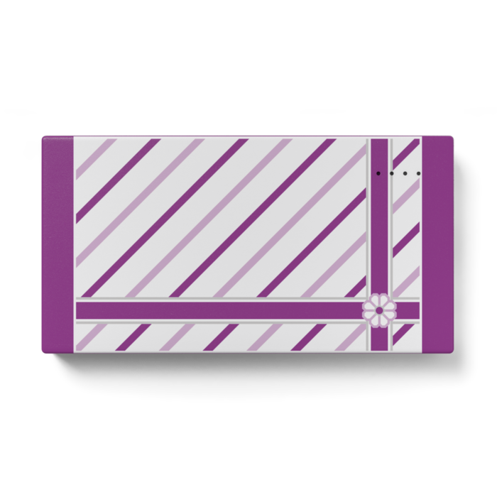 八枚花のラッピング風モバイルバッテリー(紫系)