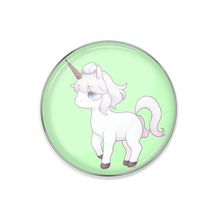 No.5d「ユニコーン」緑ピンバッジ