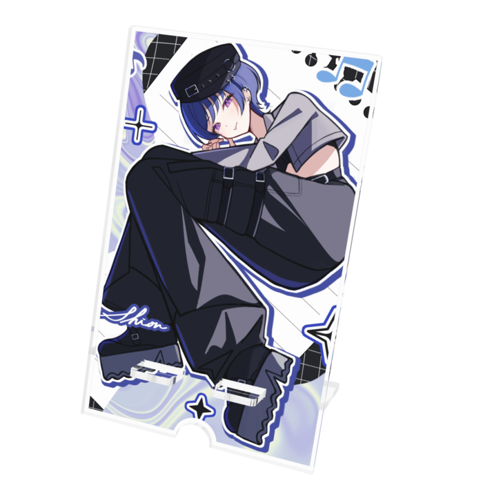 アクリルスマホスタンド - 100x160mm(ケーブル穴あり)