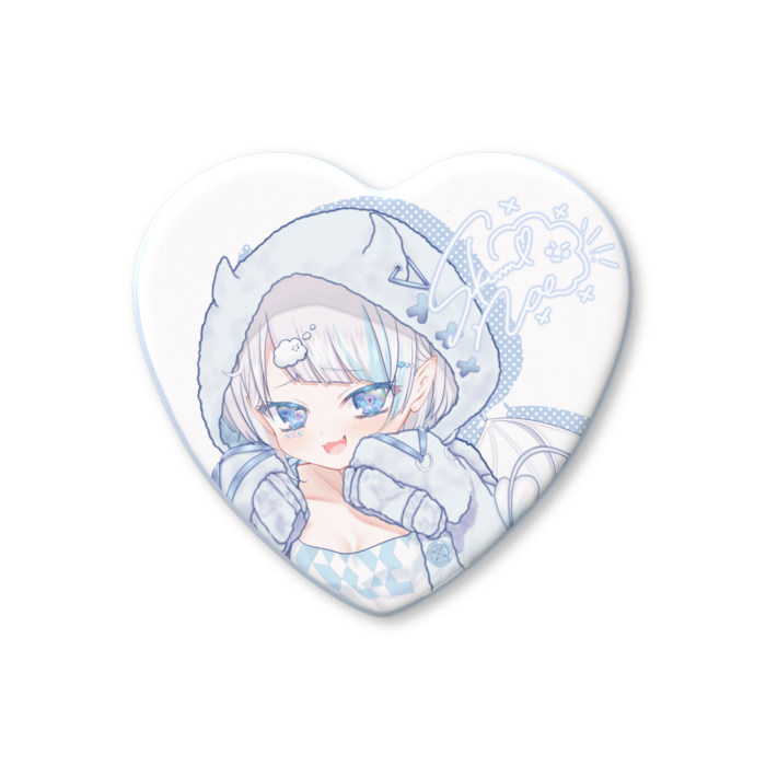 ハート缶バッジ - 52.5 × 57mm