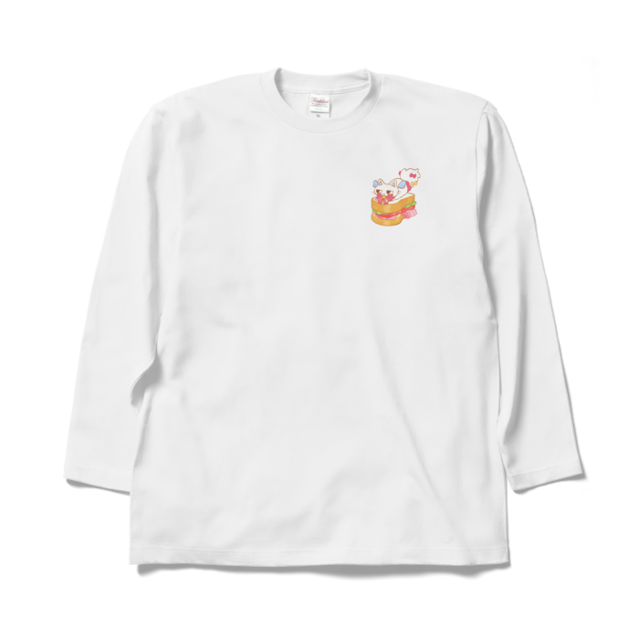ロングスリーブTシャツ - XL - ホワイト（正面ワンポイント付）