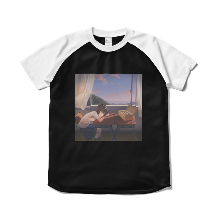 ラグランTシャツ - S - ブラック×ホワイト