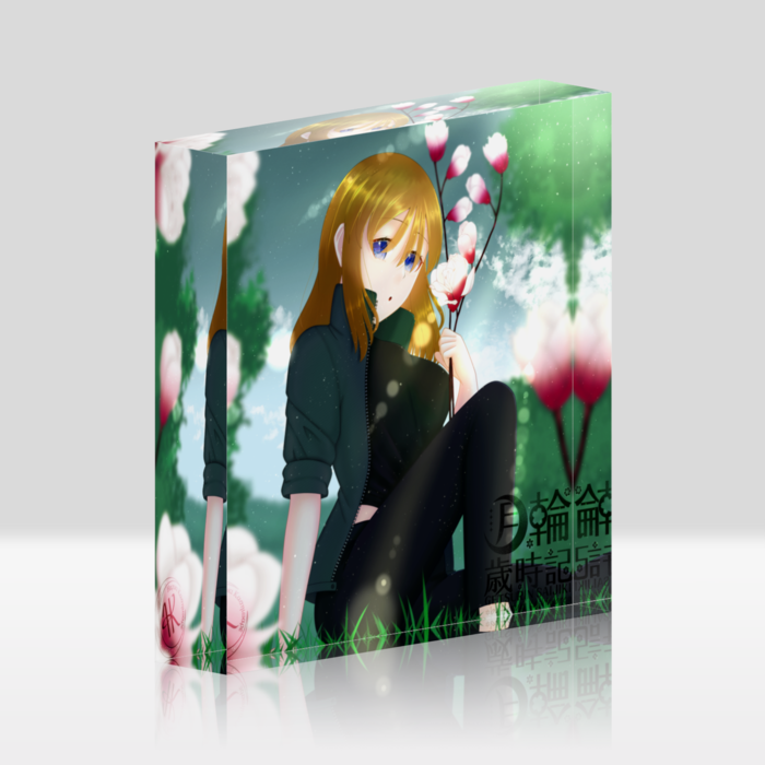 木蓮とクロエ - 100x100mm(ホワイト)