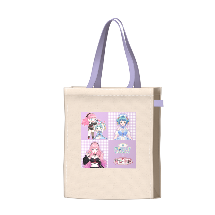 ツートンカラーバッグ - パープル - W34 × H41 × D14cm