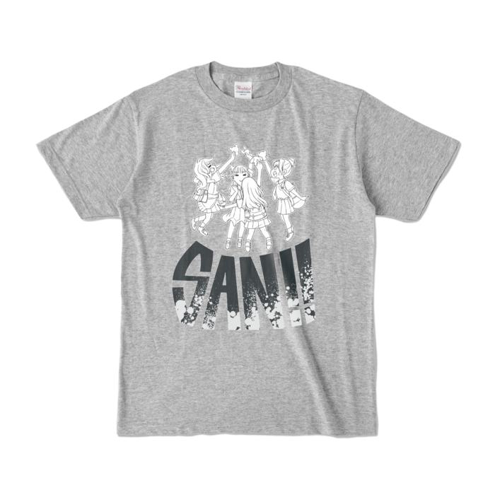 モノクロＳＡＮ！Tシャツ - S - 杢グレー (濃色)