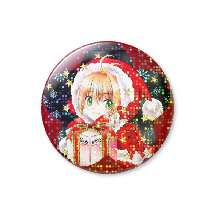 ホログラム缶バッジ - 44mm(サンタ服)