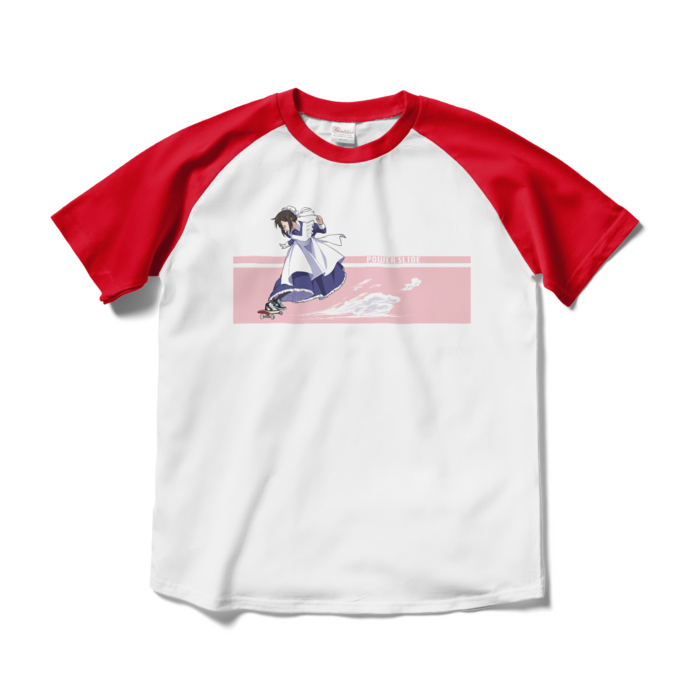 ラグランTシャツ - M - ホワイト×レッド