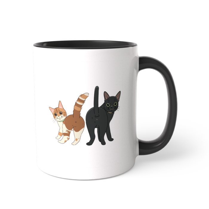 ツートンカラーマグカップ - 直径 8.2cm / 高さ 9.5cm黒