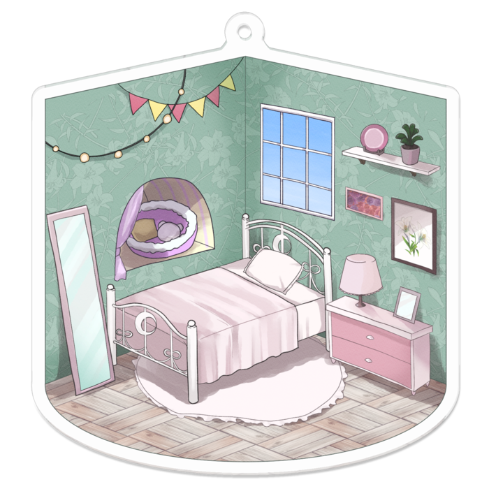 アクリルキーホルダー お部屋（昼）- 70x70mm