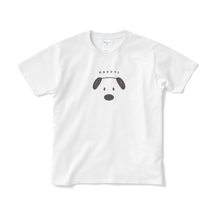 ハッピーわんこ Tシャツ（短納期） - S - ホワイト