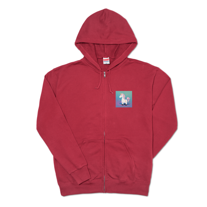 ジップパーカー - XL - バーガンディ