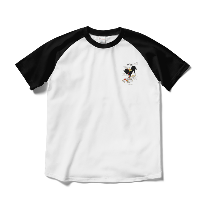 ラグランTシャツ - M - ホワイト×ブラック