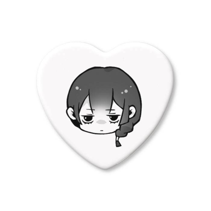 ハート缶バッジ - 57 × 52.5mm