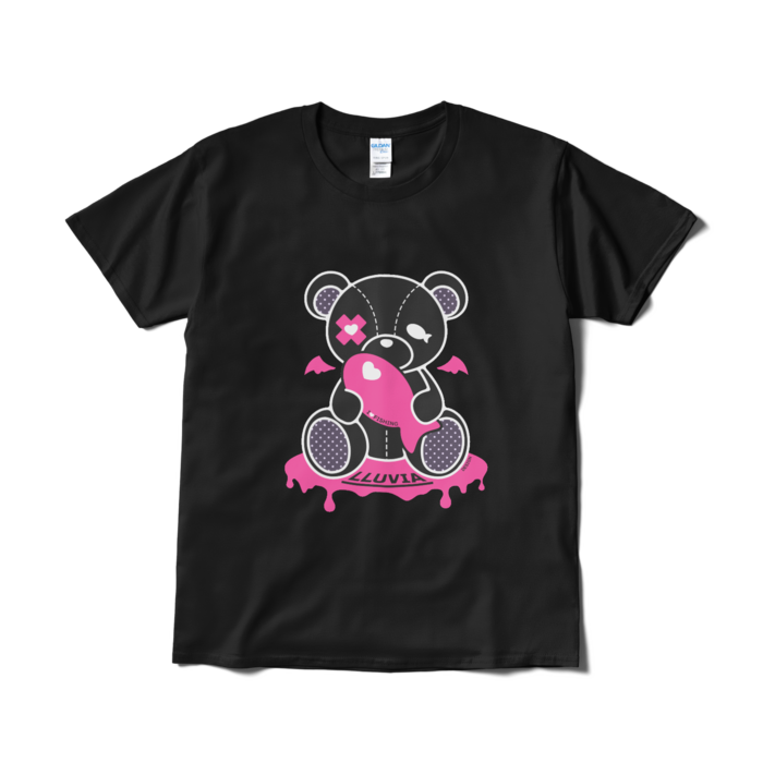 じゅびくまちゃんtシャツ 黒赤 Lluvia Booth じゅびくまちゃんtシャツ 黒赤 Lluvia Booth