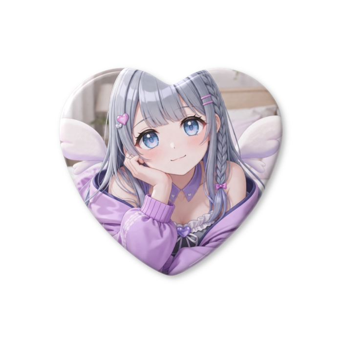 ハート缶バッジ - 57 × 52.5mm(3)