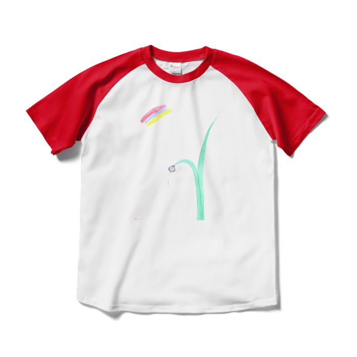 ラグランTシャツ - M - ホワイト×レッド