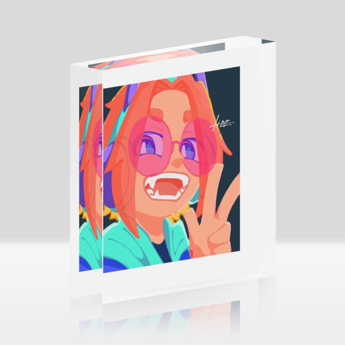 アクリルブロック(ホワイト) - 100x100mm