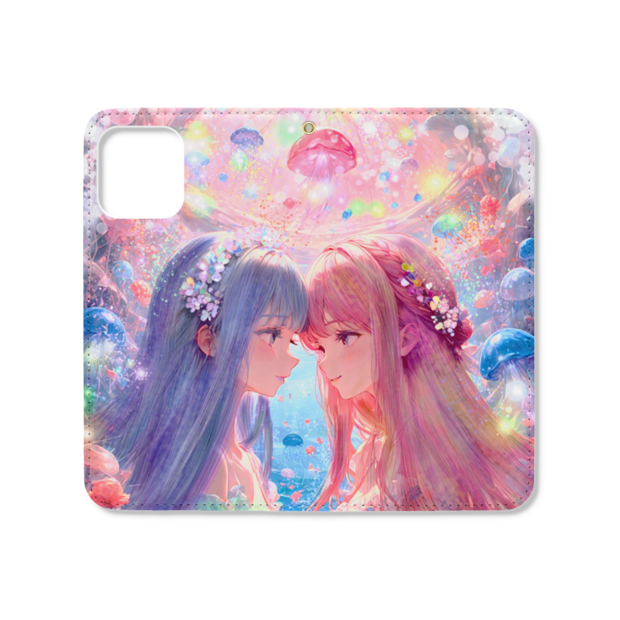 手帳型iPhoneケース（ベルトなし） - iPhone12 / 12 Pro - ストラップ穴 あり