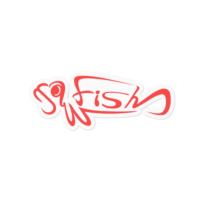 ステッカー(ホワイト) - 100 x 100 (mm)red