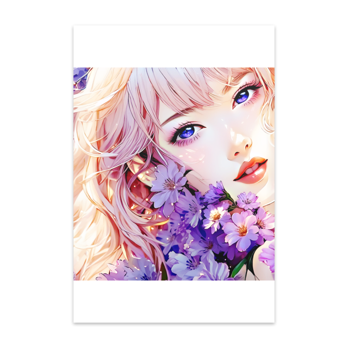  3：「紫の花とブロンドの女性」ポストカード(10枚セット)