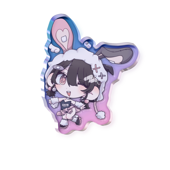 オーロラアクリルキーホルダー - 50 × 50mm