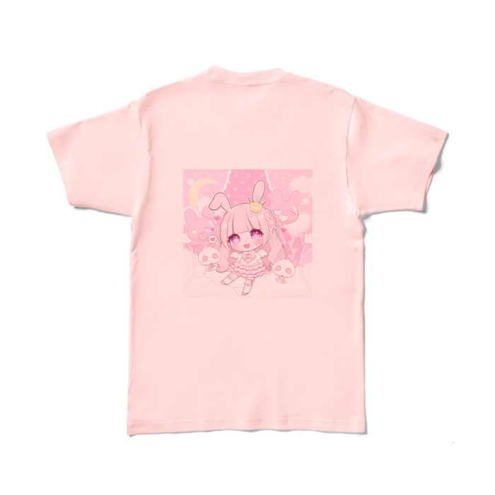カラーTシャツ - L - ライトピンク (背面)