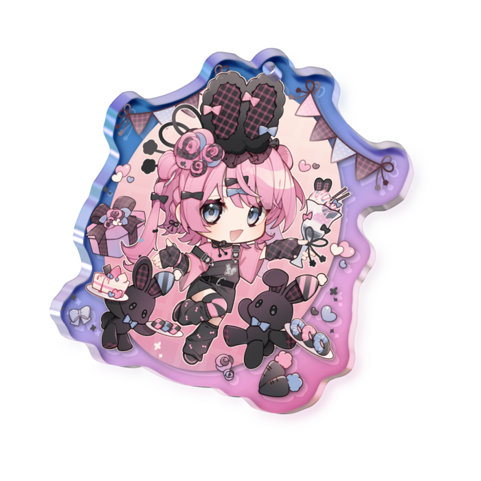 オーロラアクリルキーホルダー - 50 × 50mm