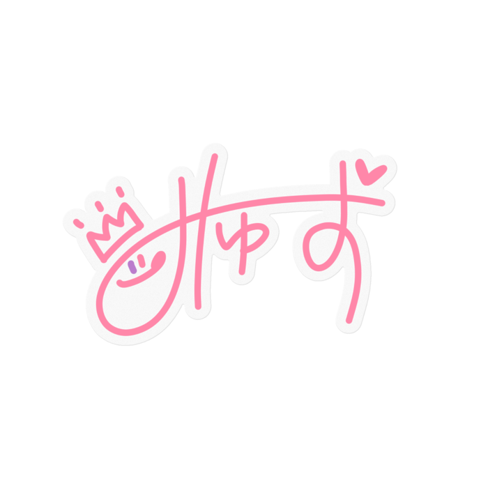 ステッカー - 100 x 100 (mm) ピンク クリア