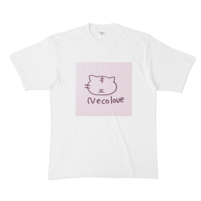 Tシャツ - XL - 白(ピンク)