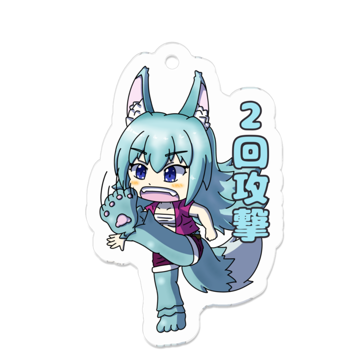 アクリルキーホルダー 線画縁取り- 50 x 50 (mm)