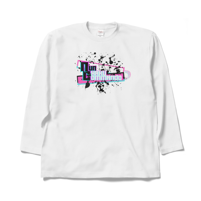 ロングスリーブTシャツ - XL正面プリント - ホワイト