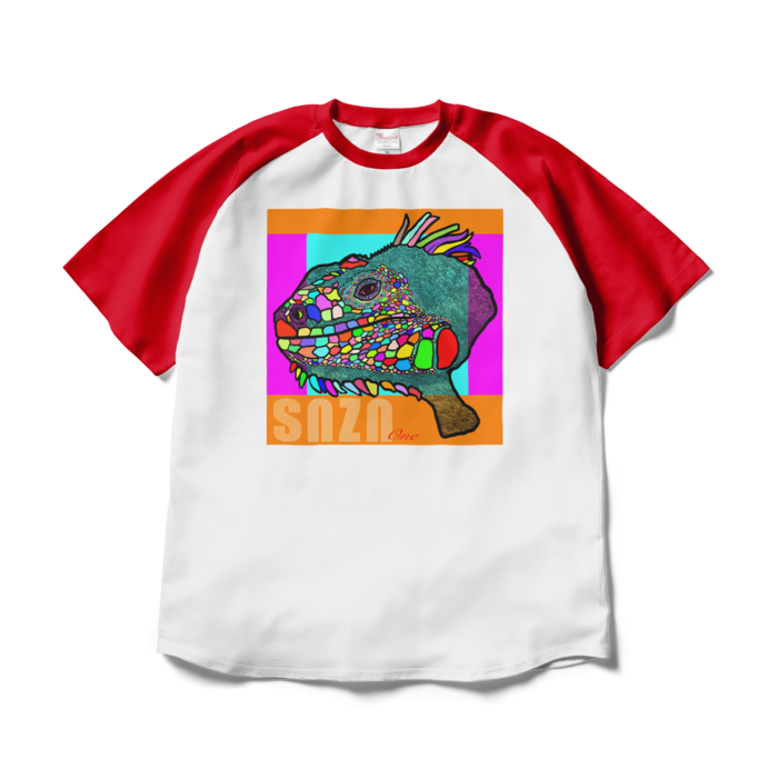 ラグランTシャツ - XL - ホワイト×レッド
