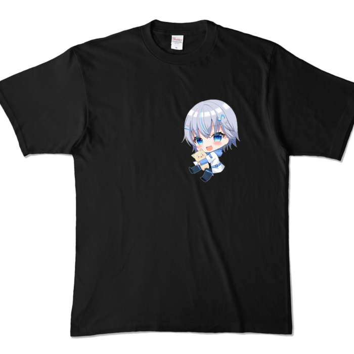 ワンポイントカラーTシャツ - XL - ブラック (濃色)