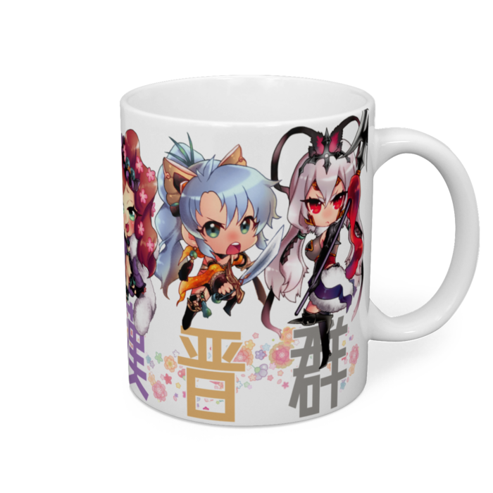 花柄マグカップ - 直径 8 cm / 高さ 9.5 cm