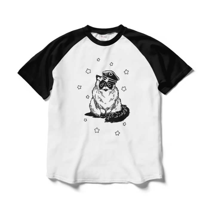 ラグランTシャツ - L - ホワイト×ブラック