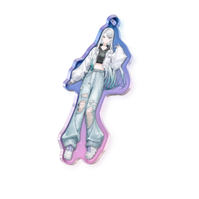 オーロラアクリルキーホルダー - 70 × 70mm